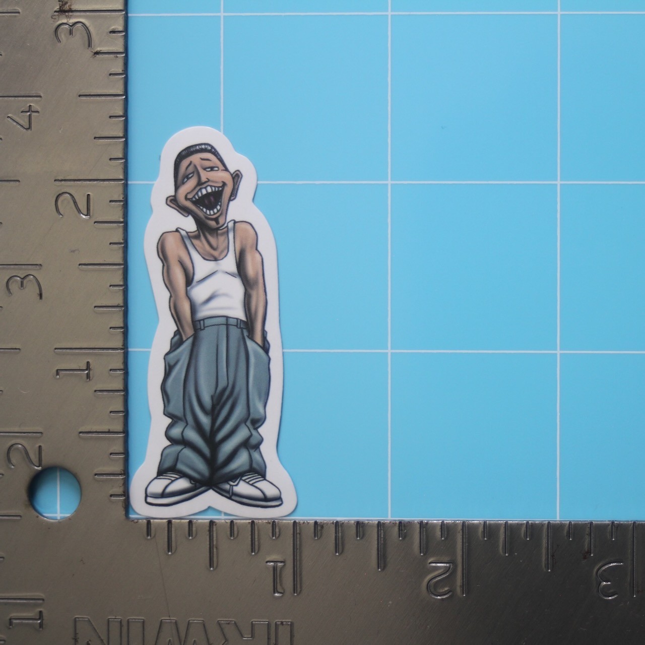 Homies Sticker (LAUGHING BOY) Chicano Gangster Lowrider, Gloss PVC Decal