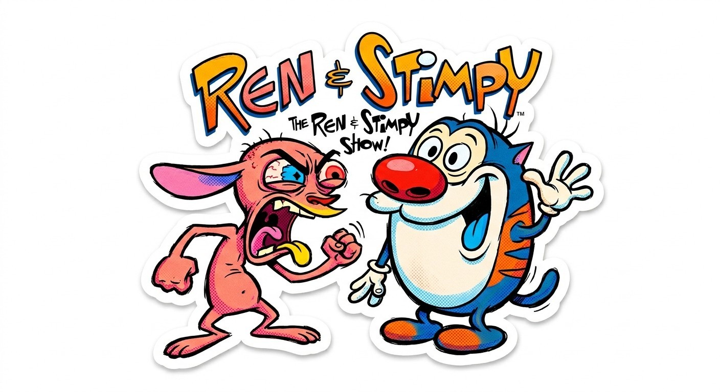 Ren And Stimpy Decal Sticker Phone Laptop