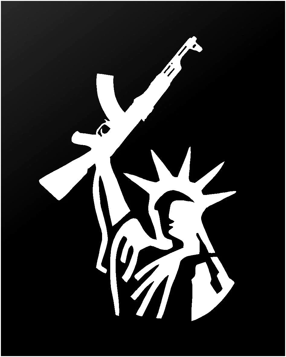 Statue of Liberty AK 2nd Rifle Gun Rights Vinyl Decal Car Truck Window Sticker-