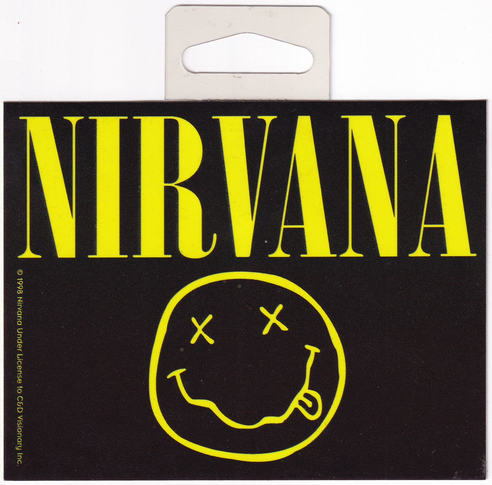 Nirvana Happy Face Sticker 1998 C & D Visionary Inc 3.5" x 4.5" 27 Years Old