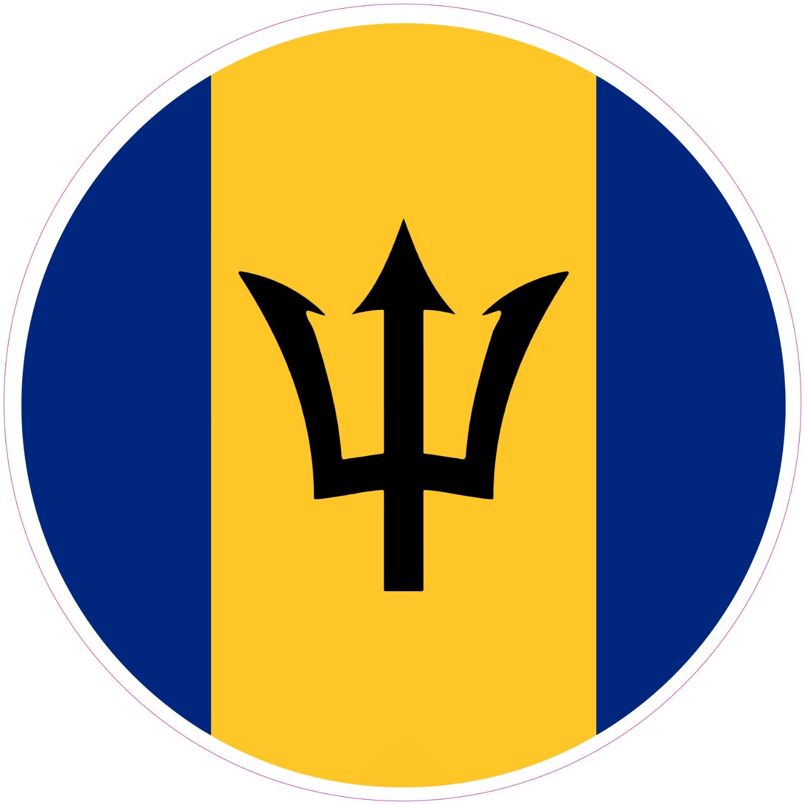 Barbados Round Country Flag Vinyl Decal Sticker Car Truck Bumper Laptop Mug