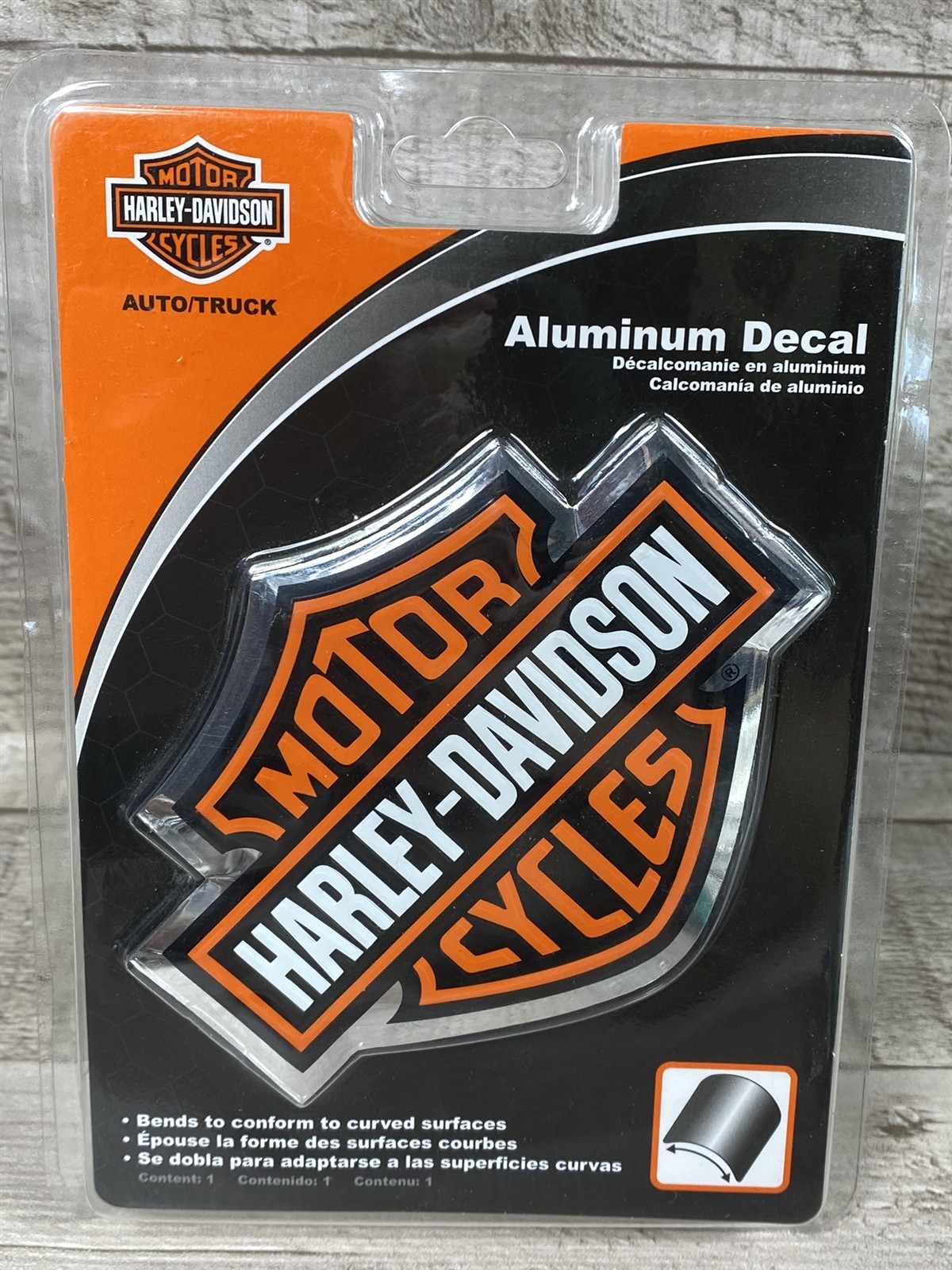 Harley Davidson Motorcycles 3D Bar & Shield Aluminum Decal – 4.25 x 3.5 – New