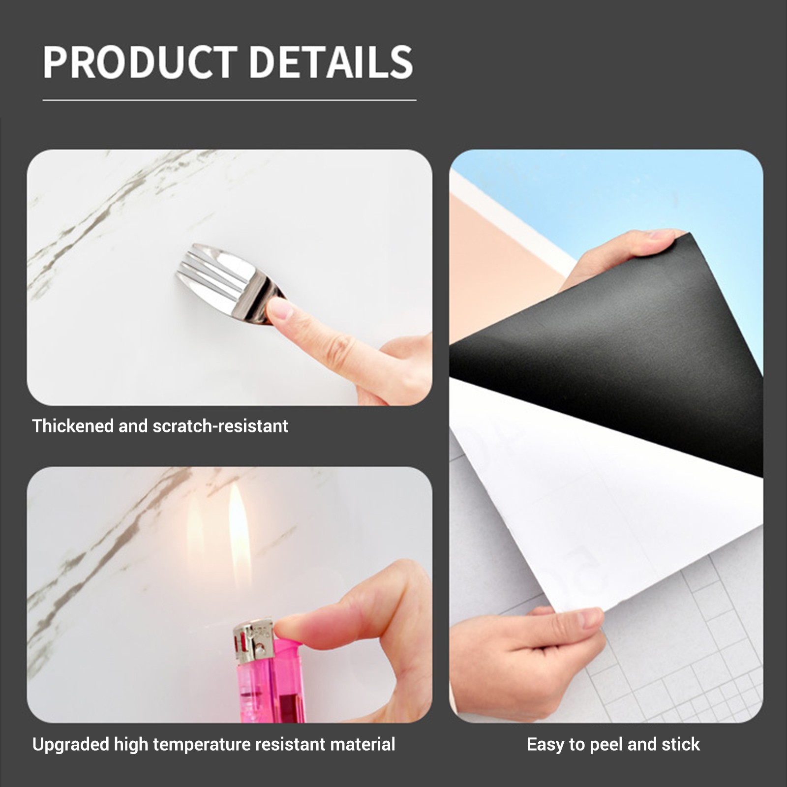 Marble Effect Wall Tile Sticker Self Adhesive Wallpaper Panel Kitchen Bathroom