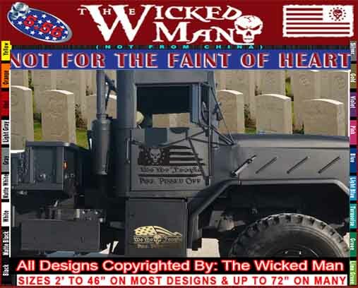 The Wicked Man – We The People Are Pissed Off Flag Stars Left Decal Sticker