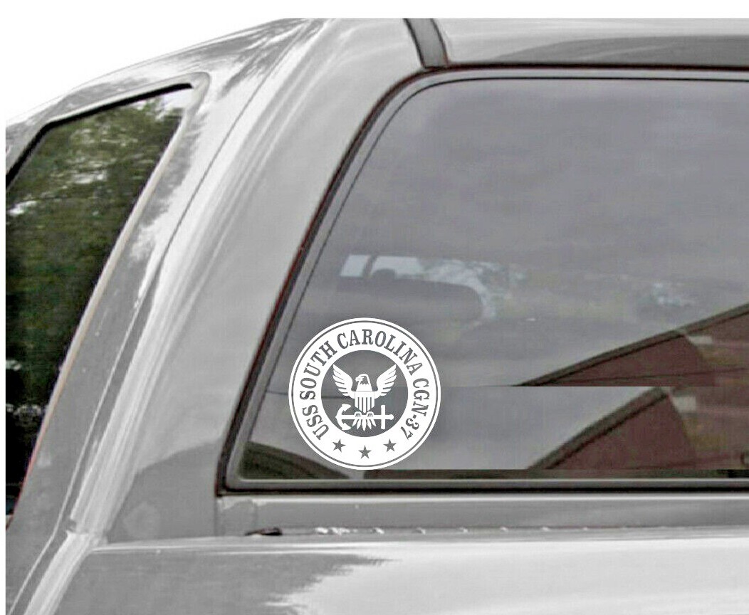 USS SOUTH CAROLINA CGN-37 Vinyl Window Decal U.S. NAVY