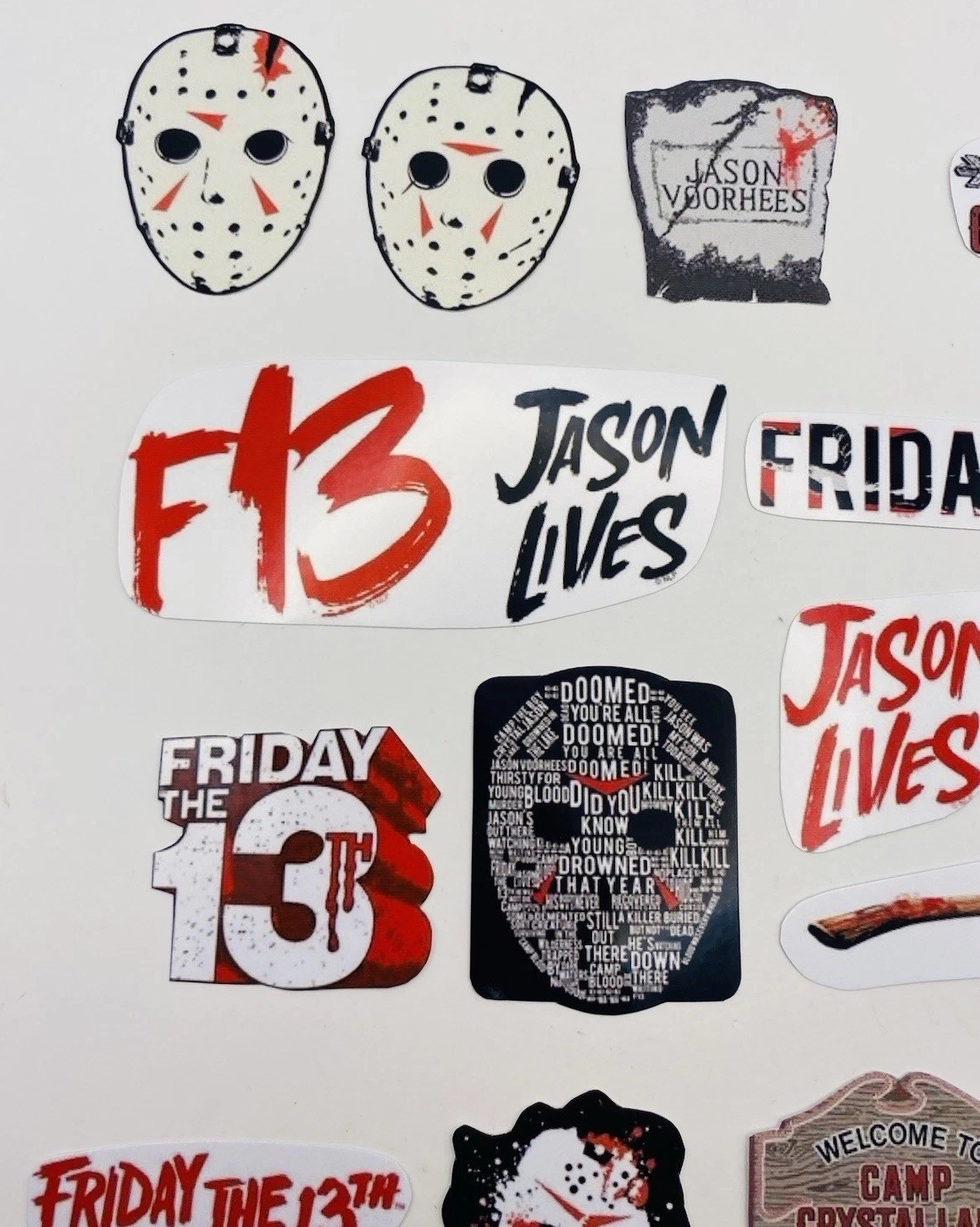 Friday The 13th Jason 16 Pack Waterproof Sticker Bulk Laptop phone Xbox Decal
