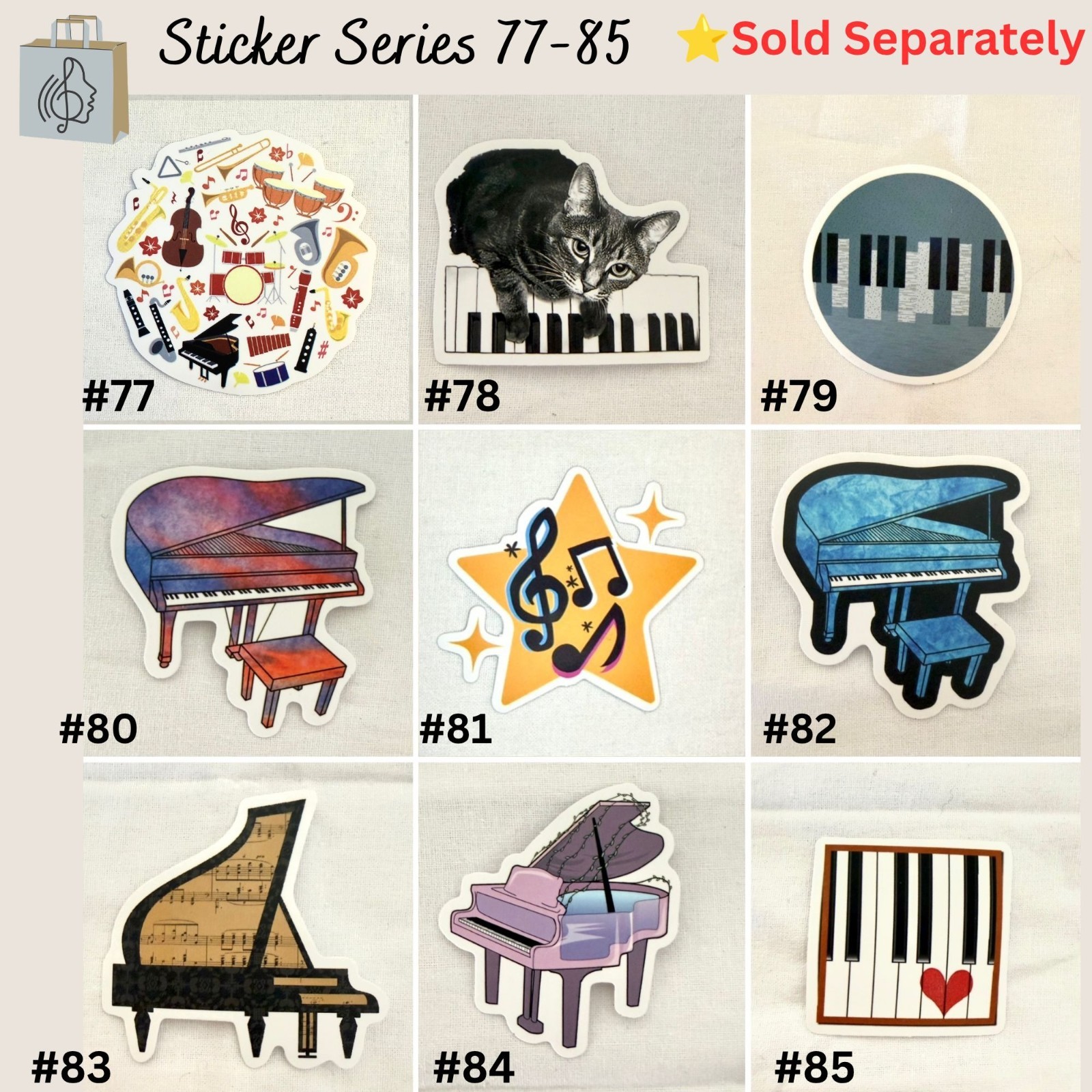 Orchestra Instruments Music Vinyl Sticker 2in No77
