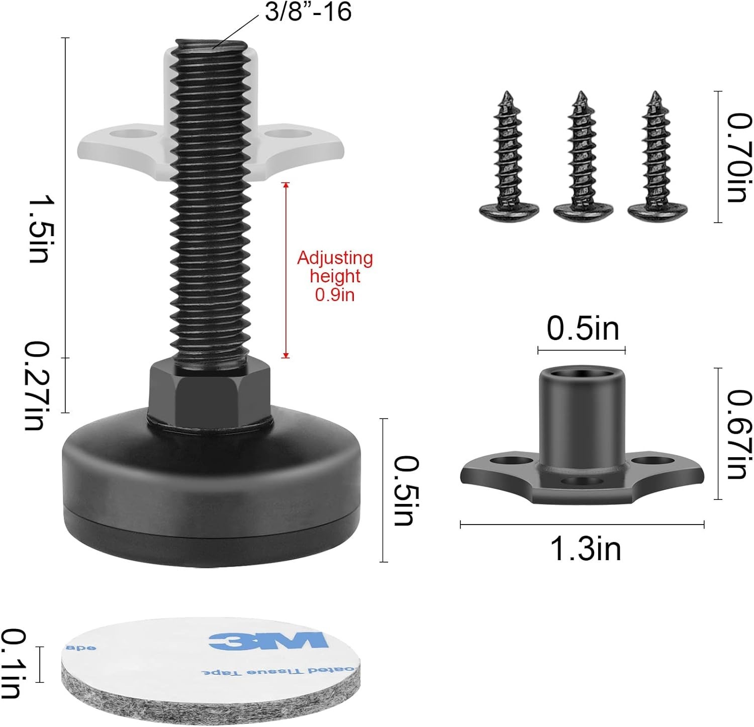 Anwenk Adjustable Leveling Feet Furniture Levelers Table Feet Heavy Duty Leg Lev