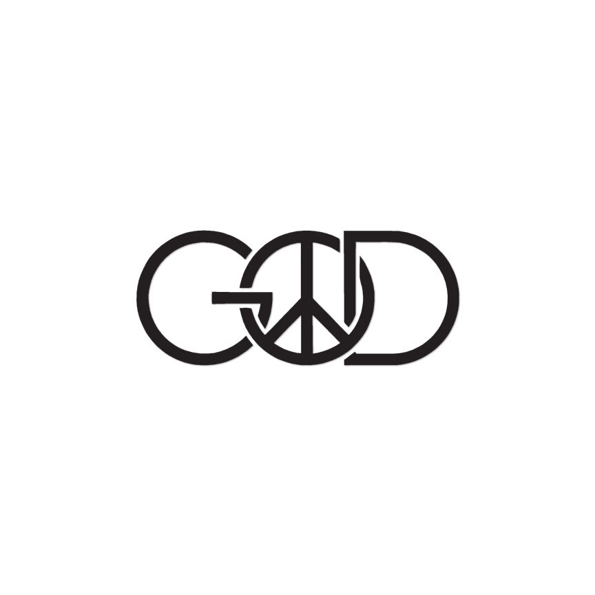 God Peace Sign – Vinyl Decal Sticker – Multiple Color & Sizes – ebn876