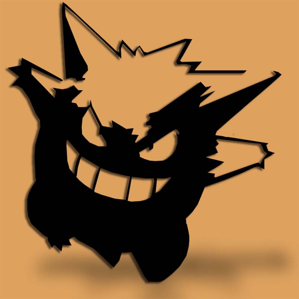 Gengar Shadow Decal – Contour Cut Vinyl Sticker | Ghost Pokémon Silhouette Car