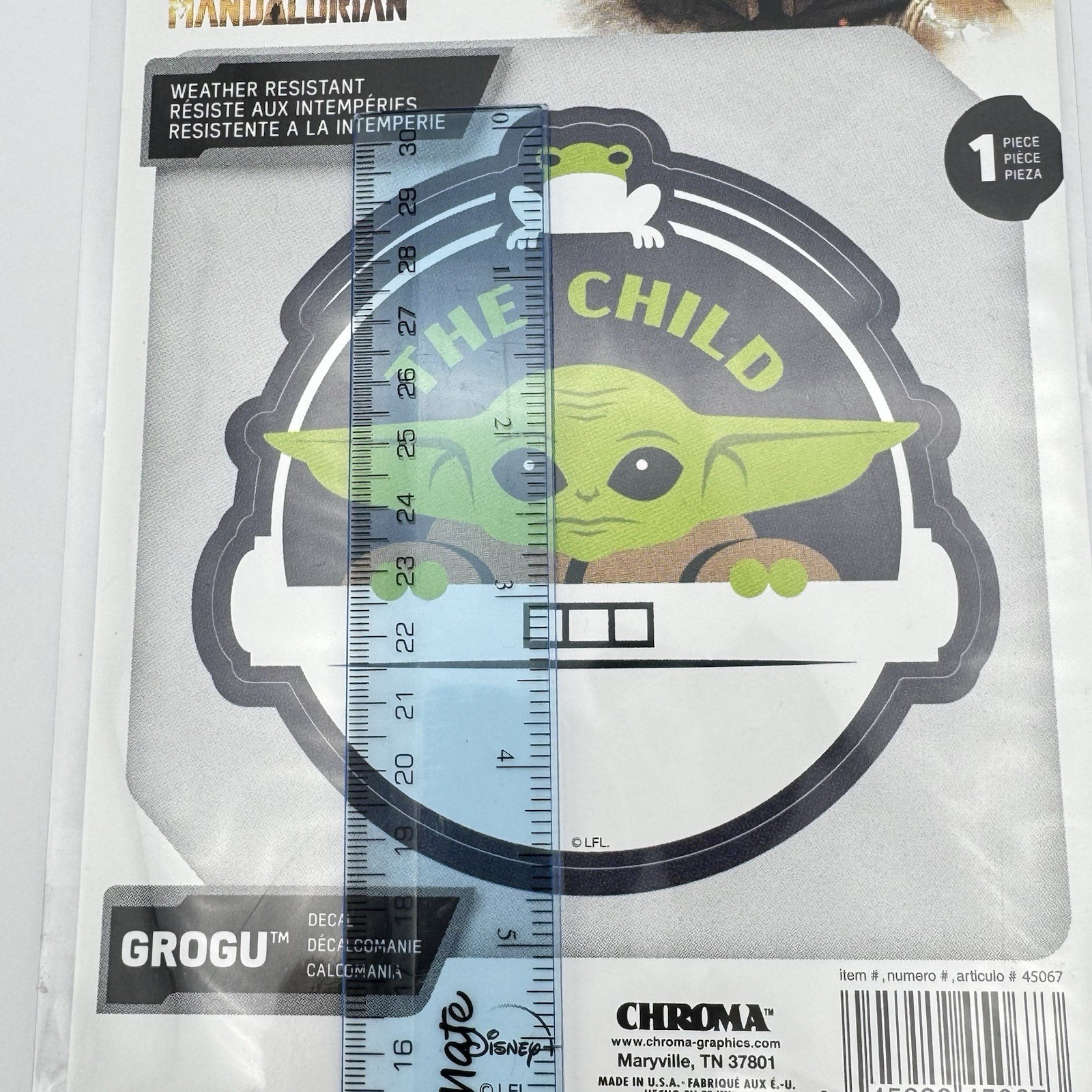 Star Wars Decal Mandalorian The Child Grogu Sticker Baby Yoga NEW Chroma
