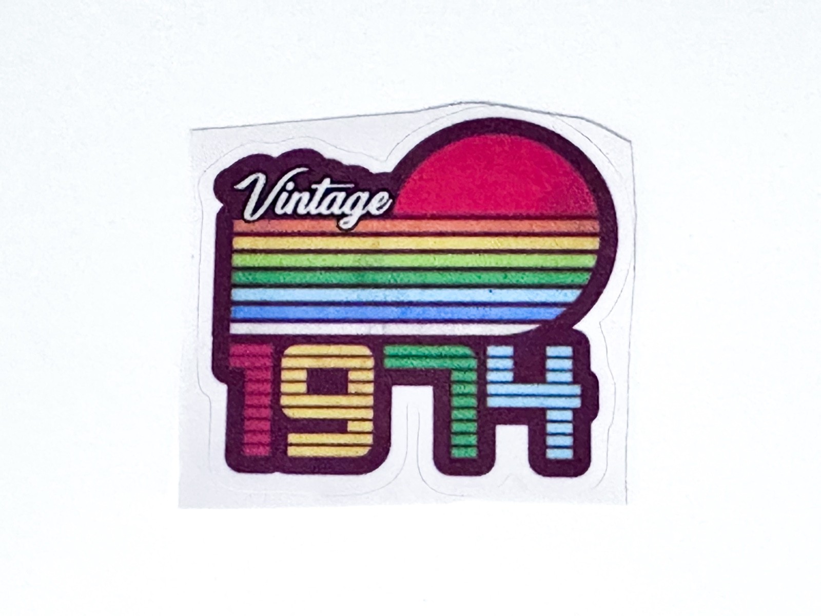 Vintage 1974 Heart Sticker Vintage Retro Nostalgic Vinyl Decal Laptop Tablet