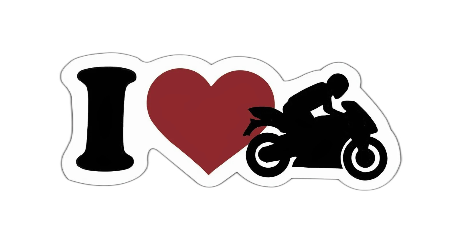 I Love Motorcycles Sticker Decal