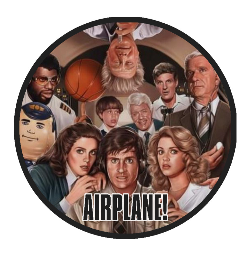 Movie – Airplane "Cast"- 4" Vinyl Decal Sticker Car Laptop Cooler Truck Smoker