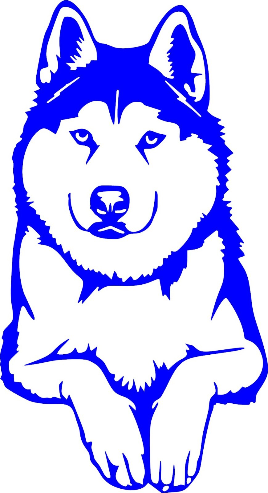 Husky Dog Decal 6"in H x 3.2"in W In your choice of color