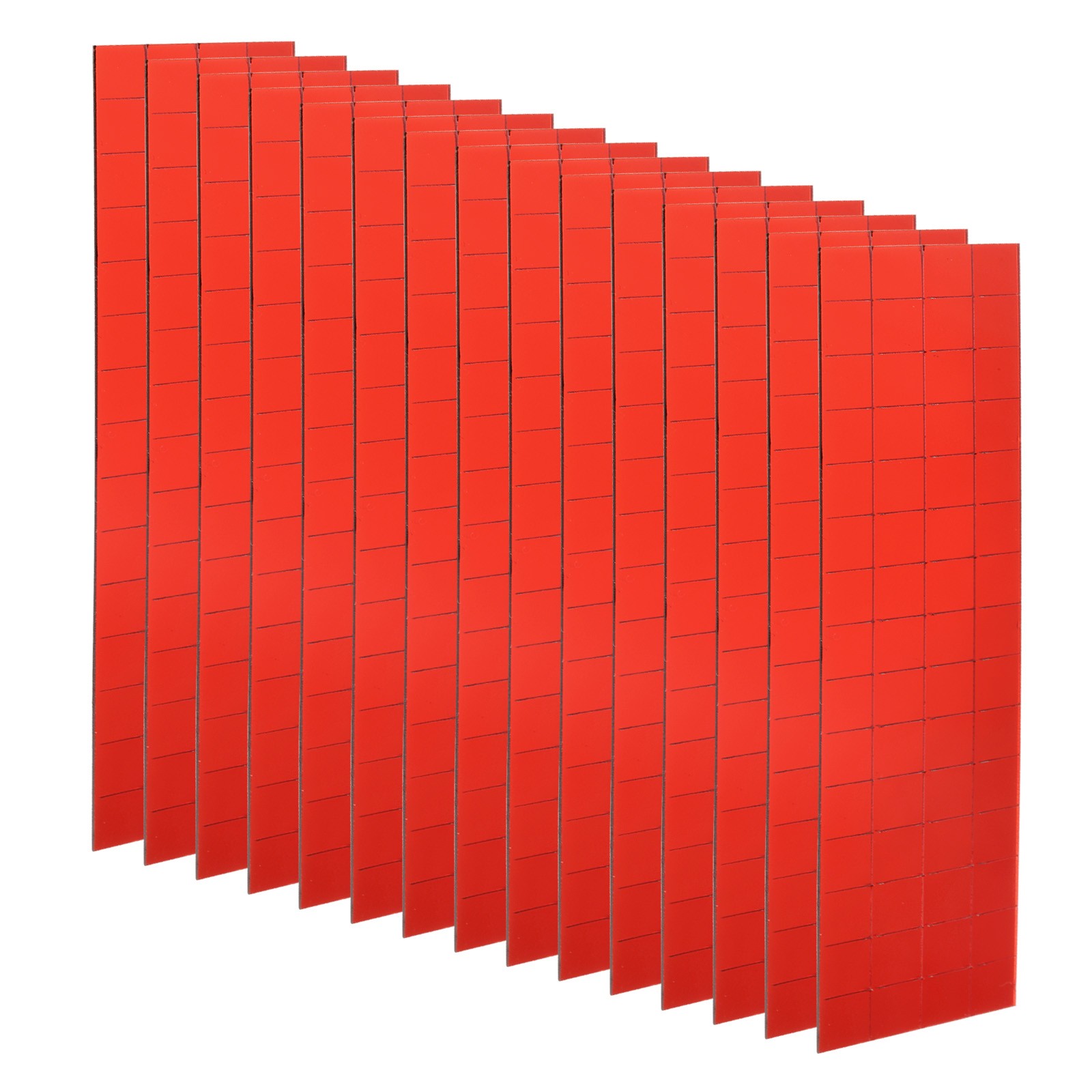1800Pcs 15 Sheet 10x10mm Self Adhesive Mirror Mosaic Tiles Sticker Red