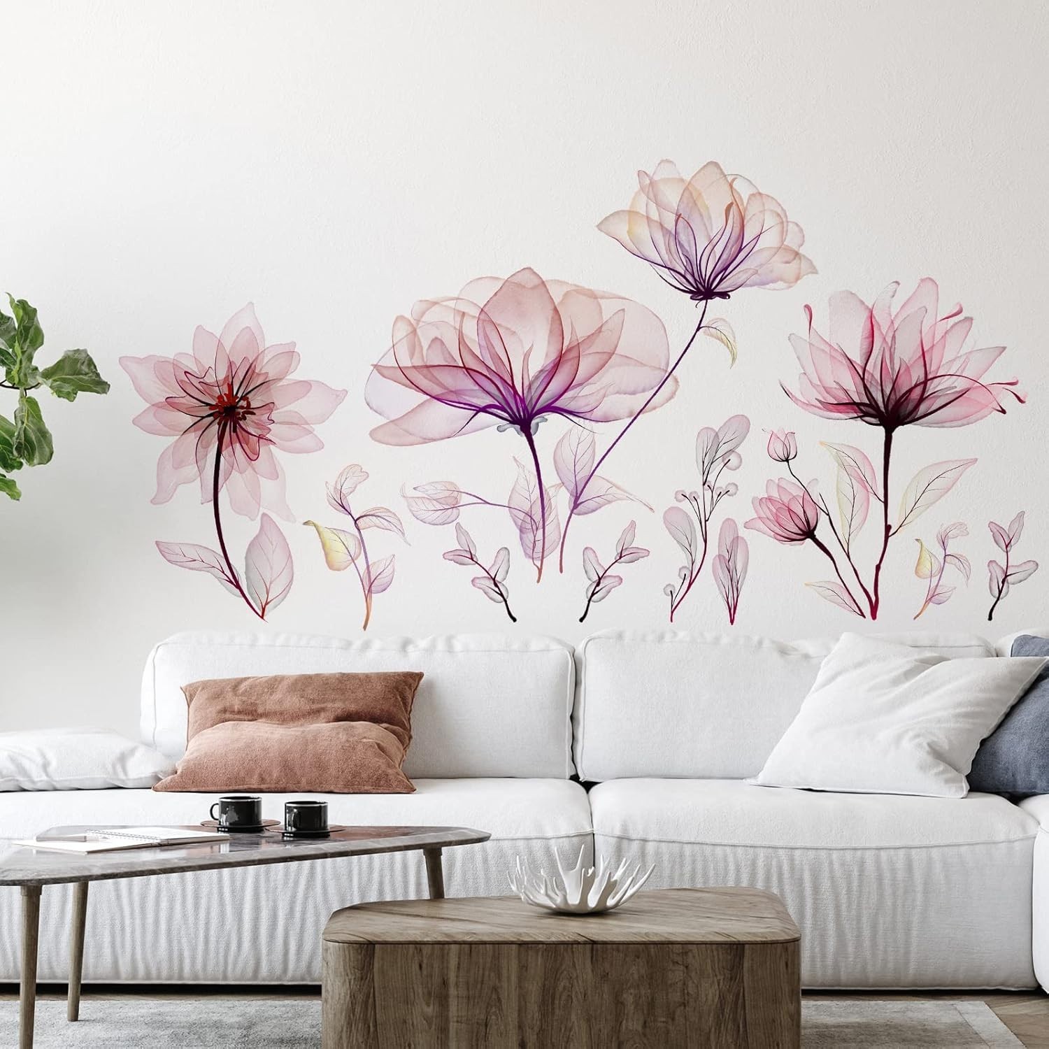 6 Piece Colorful Butterfly and Floral Wall Stickers – Perfect for Nurseries