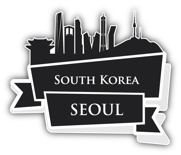 Seoul City Silhouette South Korea Travel Car Bumper Sticker Decal