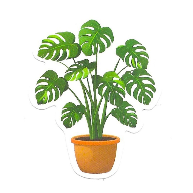 Vinyl Sticker Die Cut Monstera Deliciosa House Plant Decal Journal Scrapbook