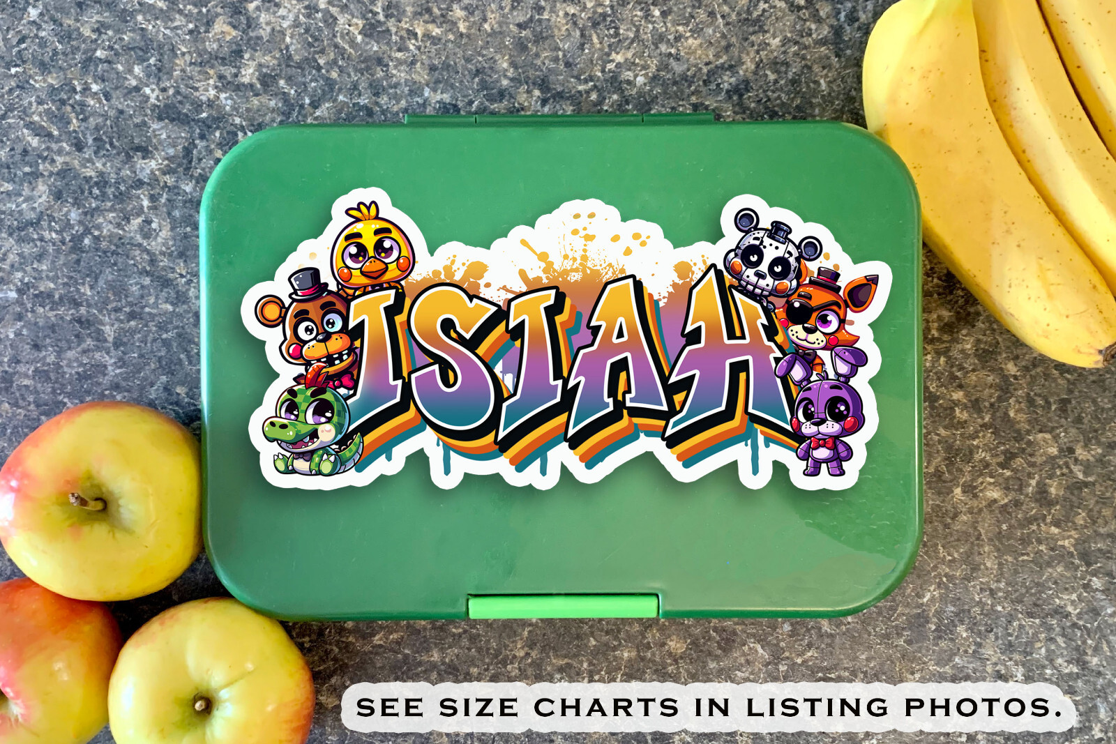 Custom Name Sticker, Vinyl Decal, Personalized, Horror Game Theme, Animatronic