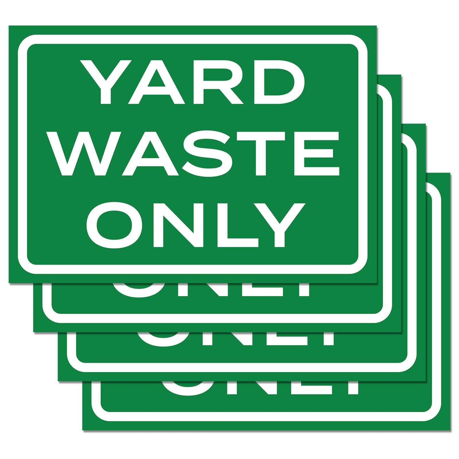 4pk Yard Waste Stickers 10"x7" Weatherproof Vinyl