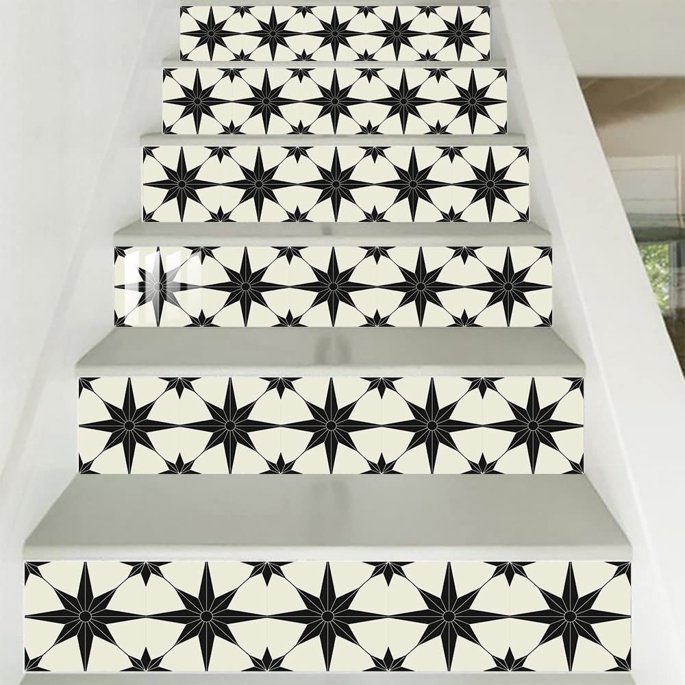 16 Pcs (8×8 in) Mandala Style Decorative Tile Stickers, Peel and Stick Self A…