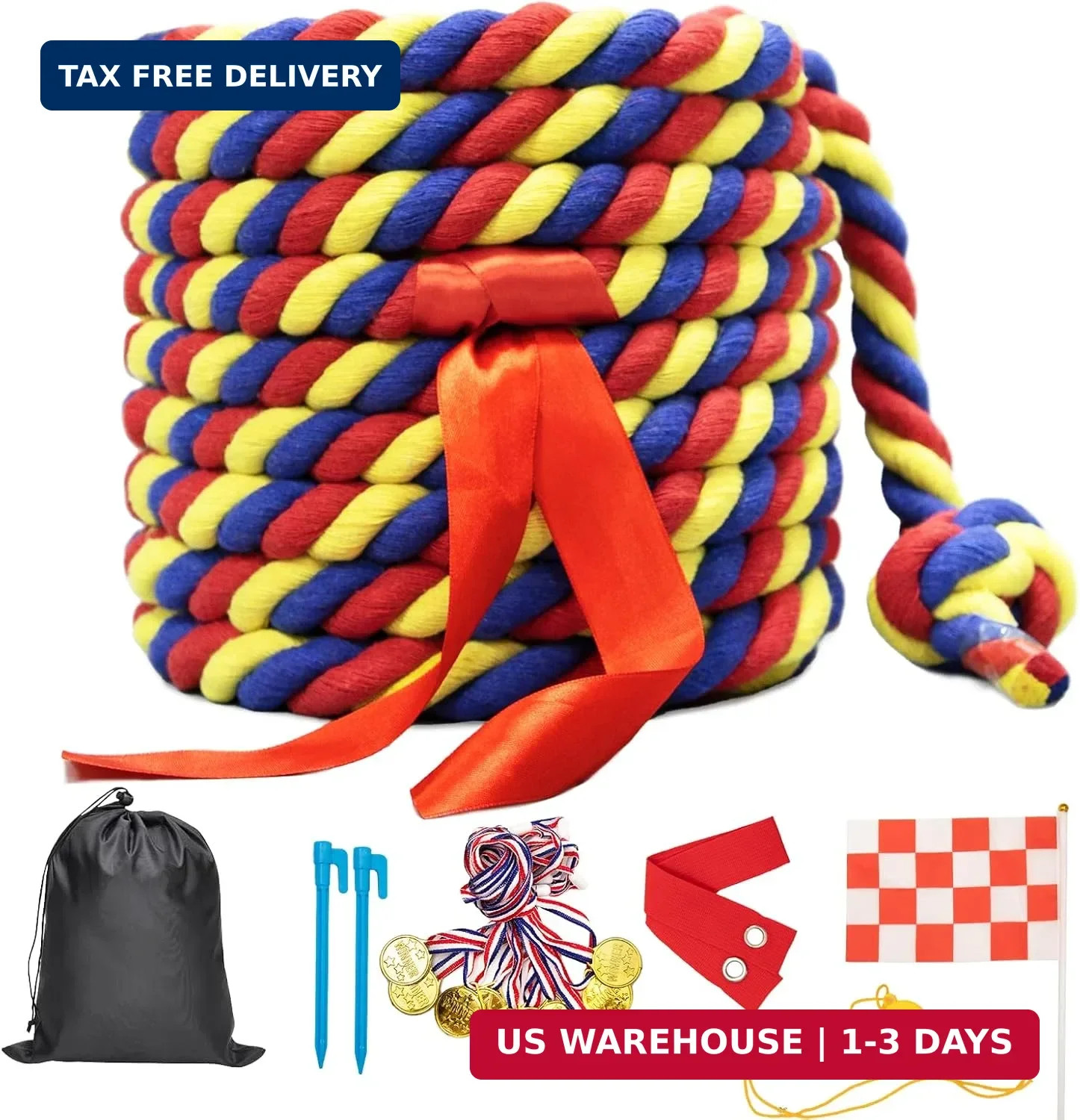 Tug of War Rope for Kids and Adults,20/40/60FT Tug a War Rope for Outdoor Games