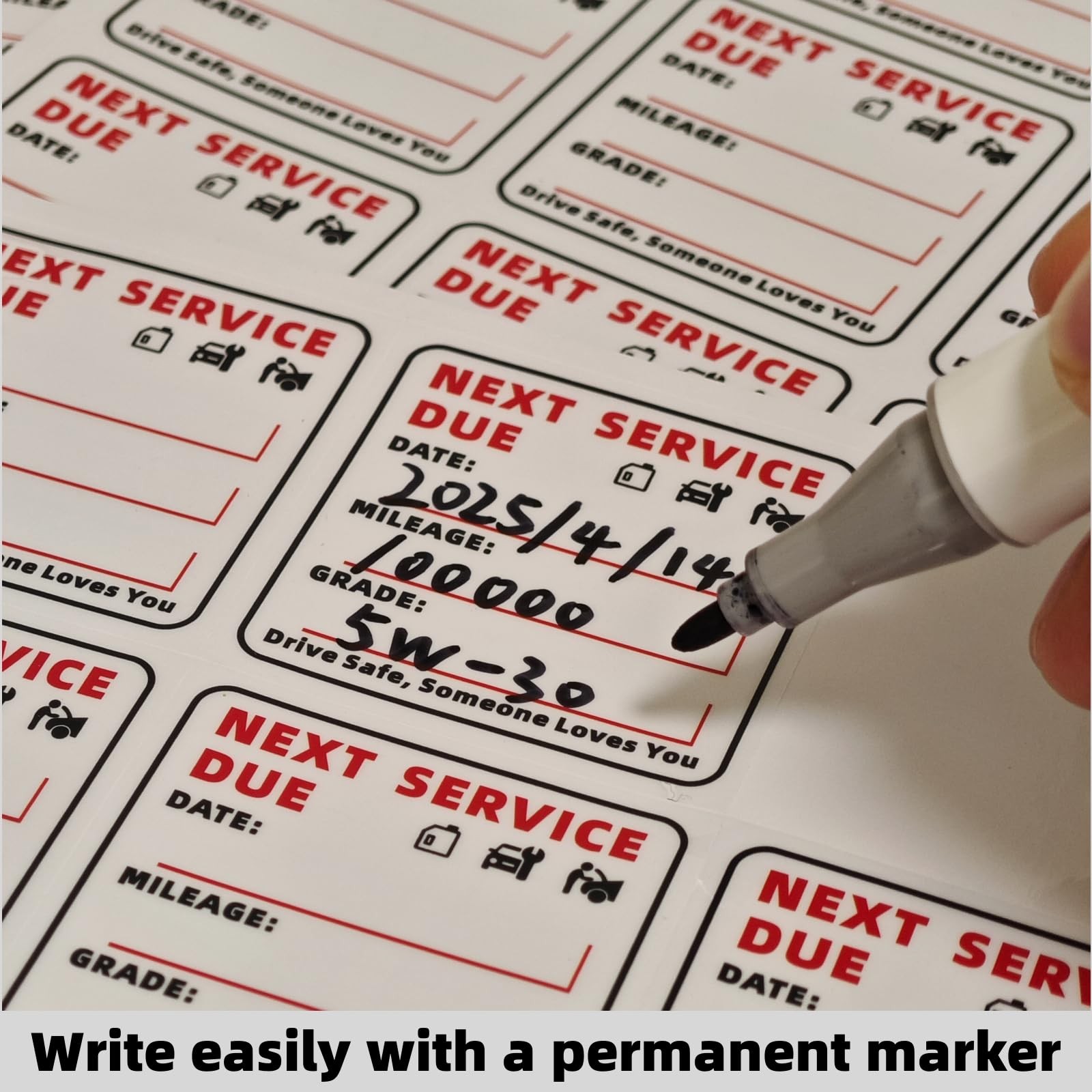 140 PCS Oil Change Stickers Static Cling, 2×2 Inches Clear