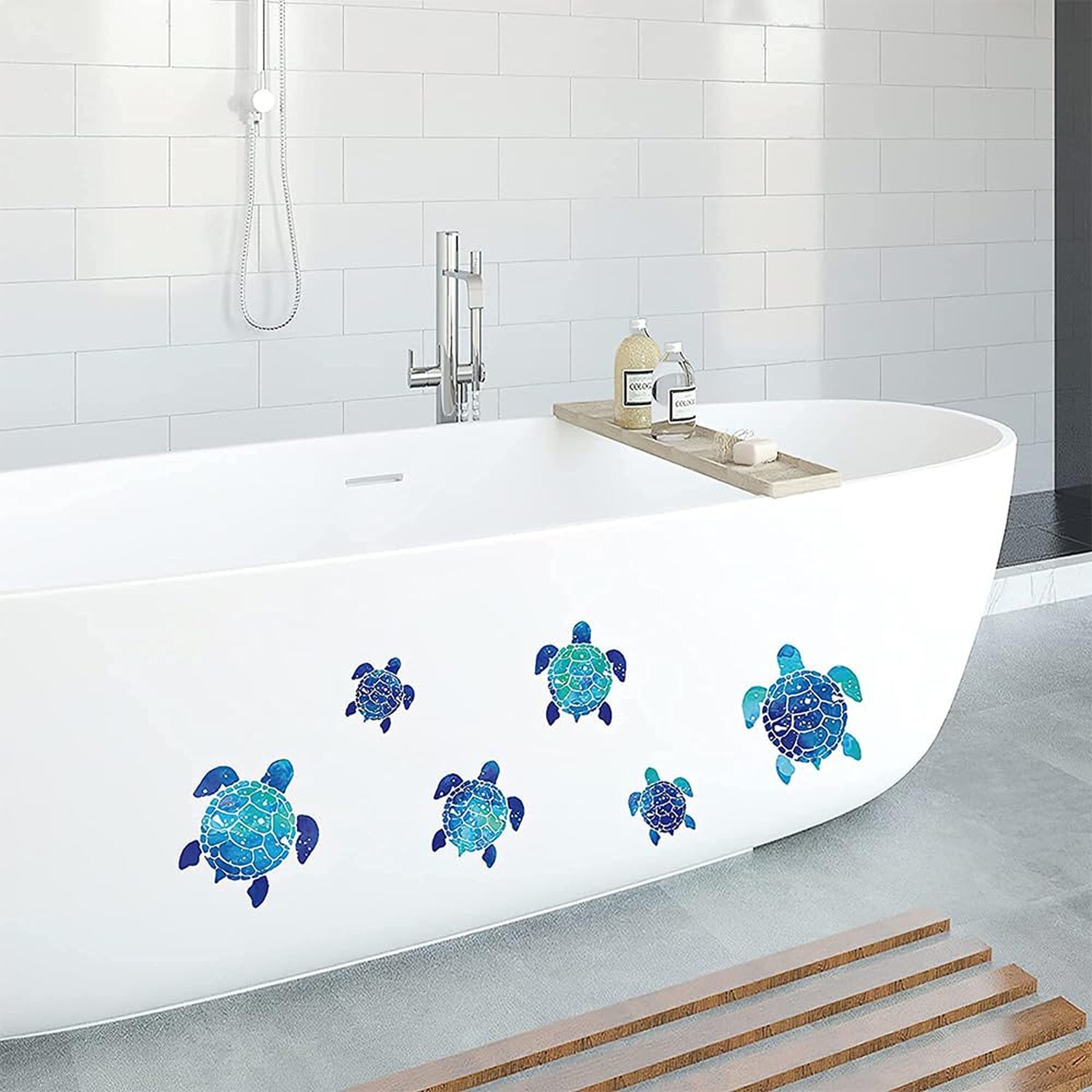 24 Pieces Sea Turtle Wall Decals Turtle Vinyl Stickers for Bathroom Underwate…