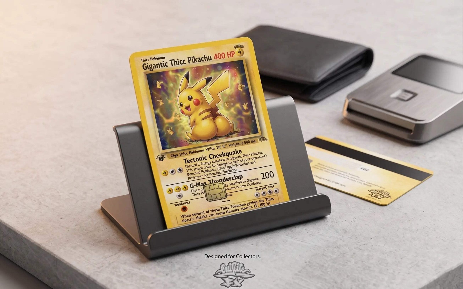 Gigantic Electric Mouse Meme Credit Card Skin – Funny Parody Card Cover