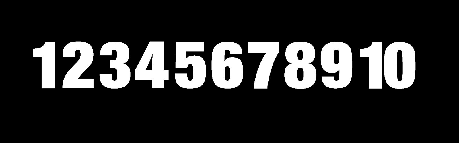 1-10 Numbers Reflective White Sticker Vinyl Decals 1" – 10" Set Of 10 (V653-R)