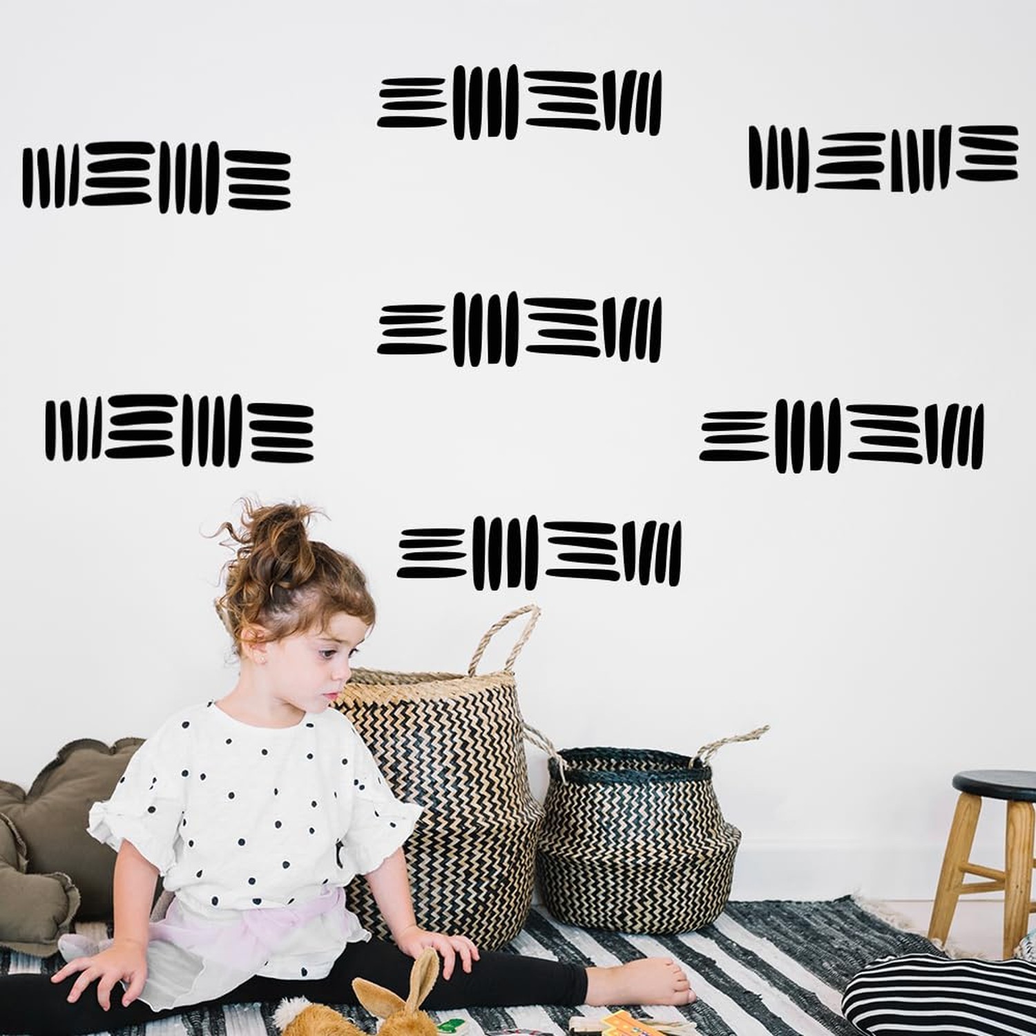 Black Wall Decals – 10 Irregular Shape Vinyl Sticker Packs – Minimal