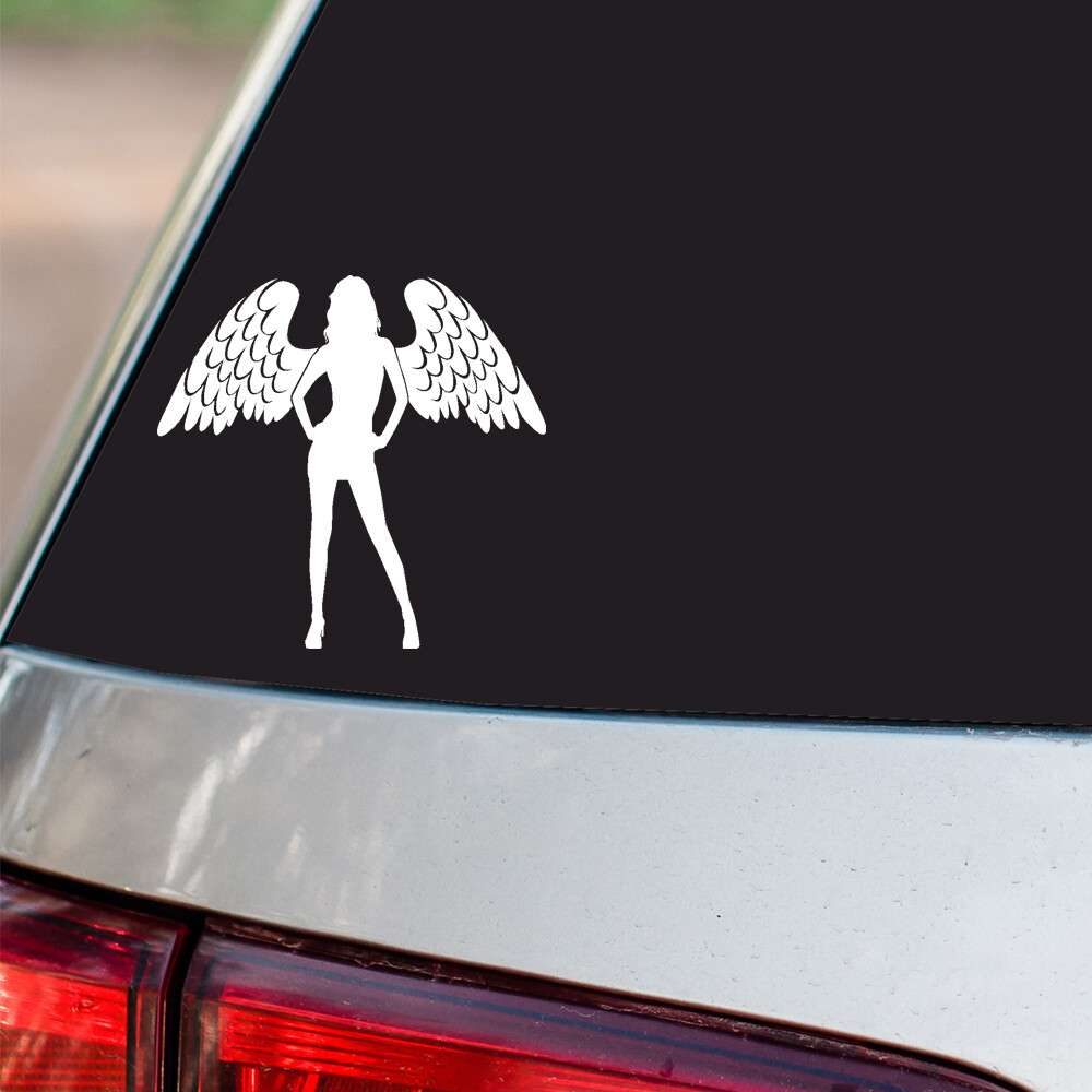 Angel with Wings Sticker Evil Devil Sexy S6 all chrome & regular vinyl colors