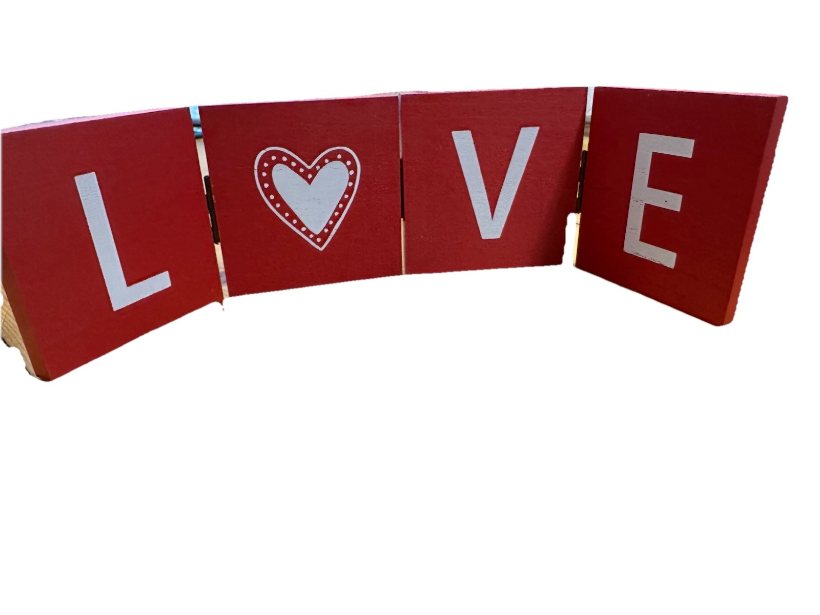 LOVE Foldable Tabletop Decor Valentines Day Red Heart Centerpiece