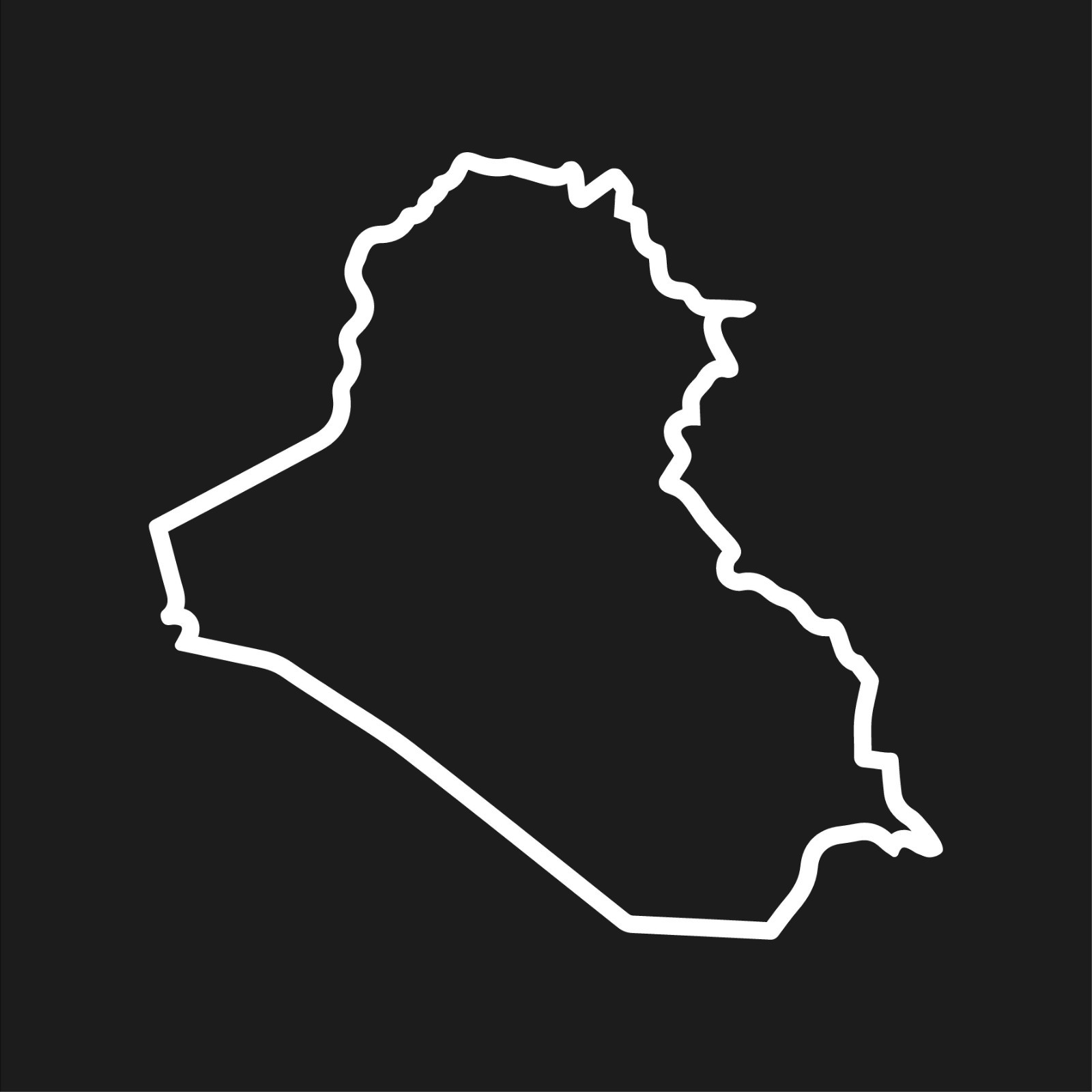 Iraq Outline Vinyl Decal Country Hollow Center Iraqi Heritage sticker