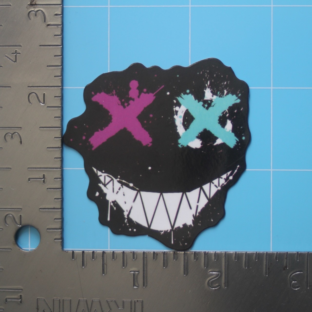 Graffiti Sticker (SMILEY FACE MASK) Creepy Street Art, Gloss PVC Decal