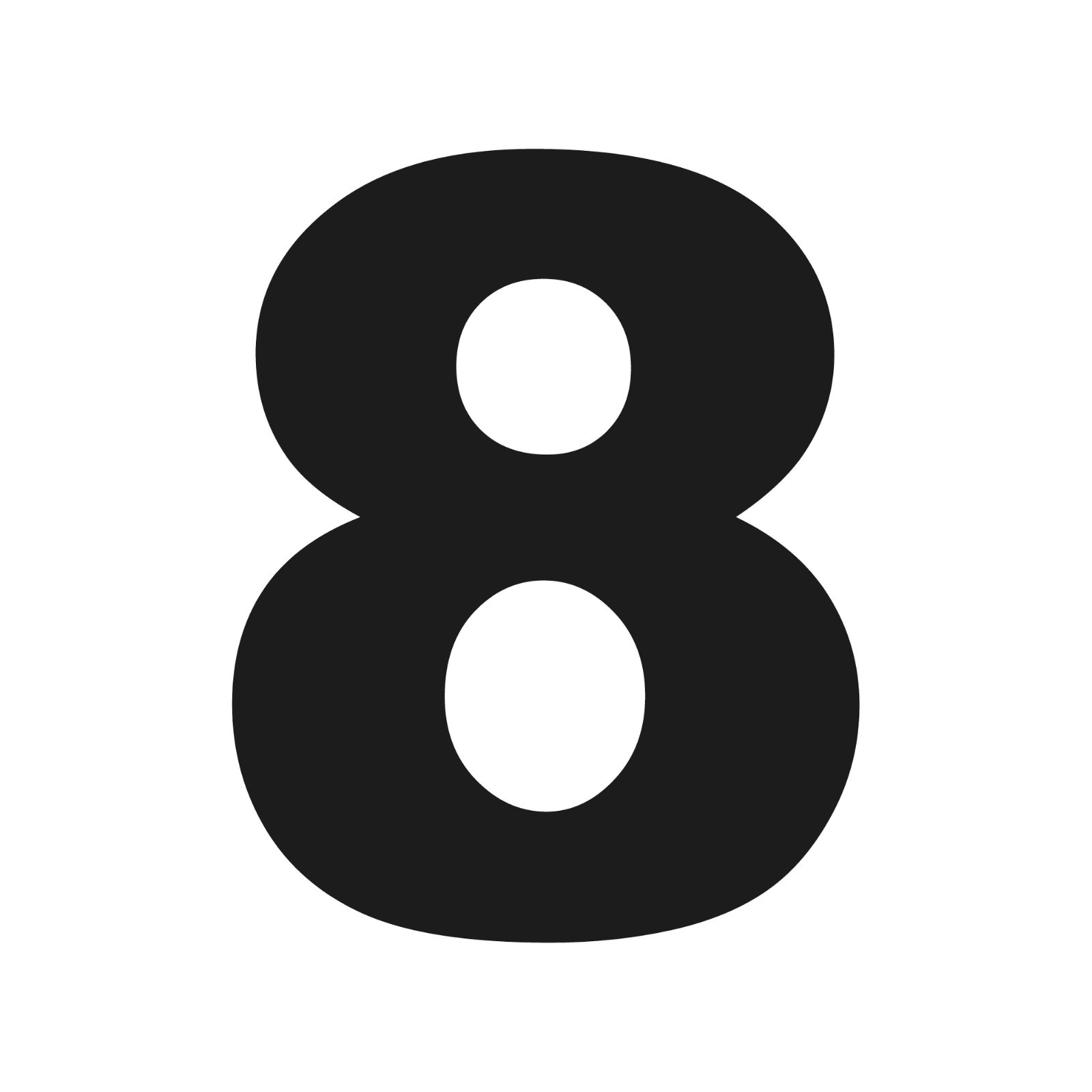 Number Eight Arial Black font Vinyl decal 8 bold font Sticker