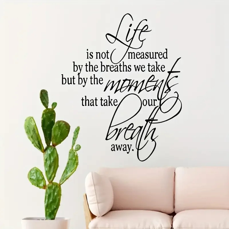 Inspirational Quote Wall Decal "Life is Measured by Moments" Removable