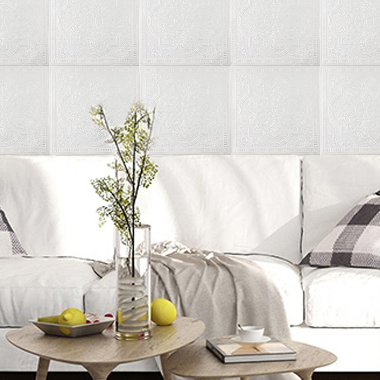 White Foam Panels for Wall Decoration Moist proof Oilproof Easy Removal