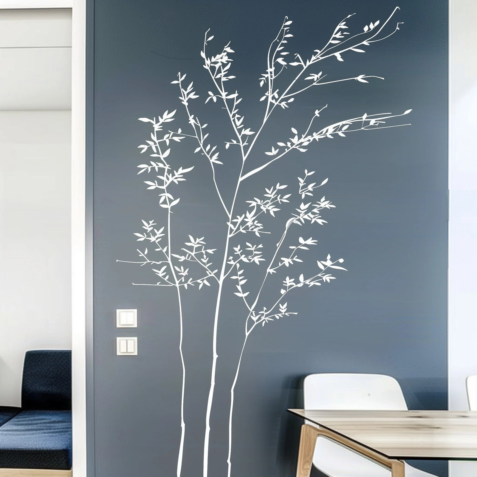 Minimalist White Branch Wall Sticker Decal | Elegant Nature-Inspired Vinyl Art