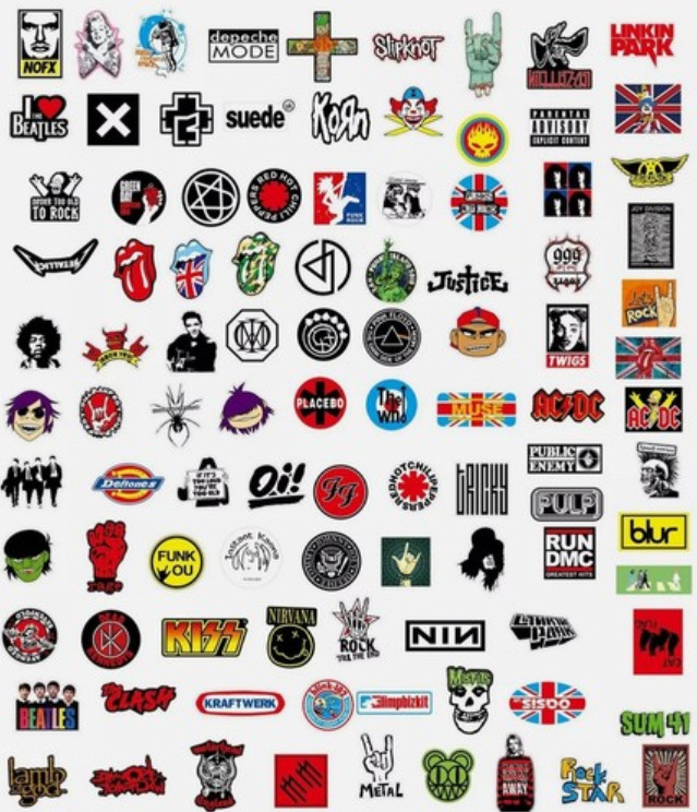 100PCS Rock Band Stickers Lot Punk Music Heavy Metal Bands Sticker Decal