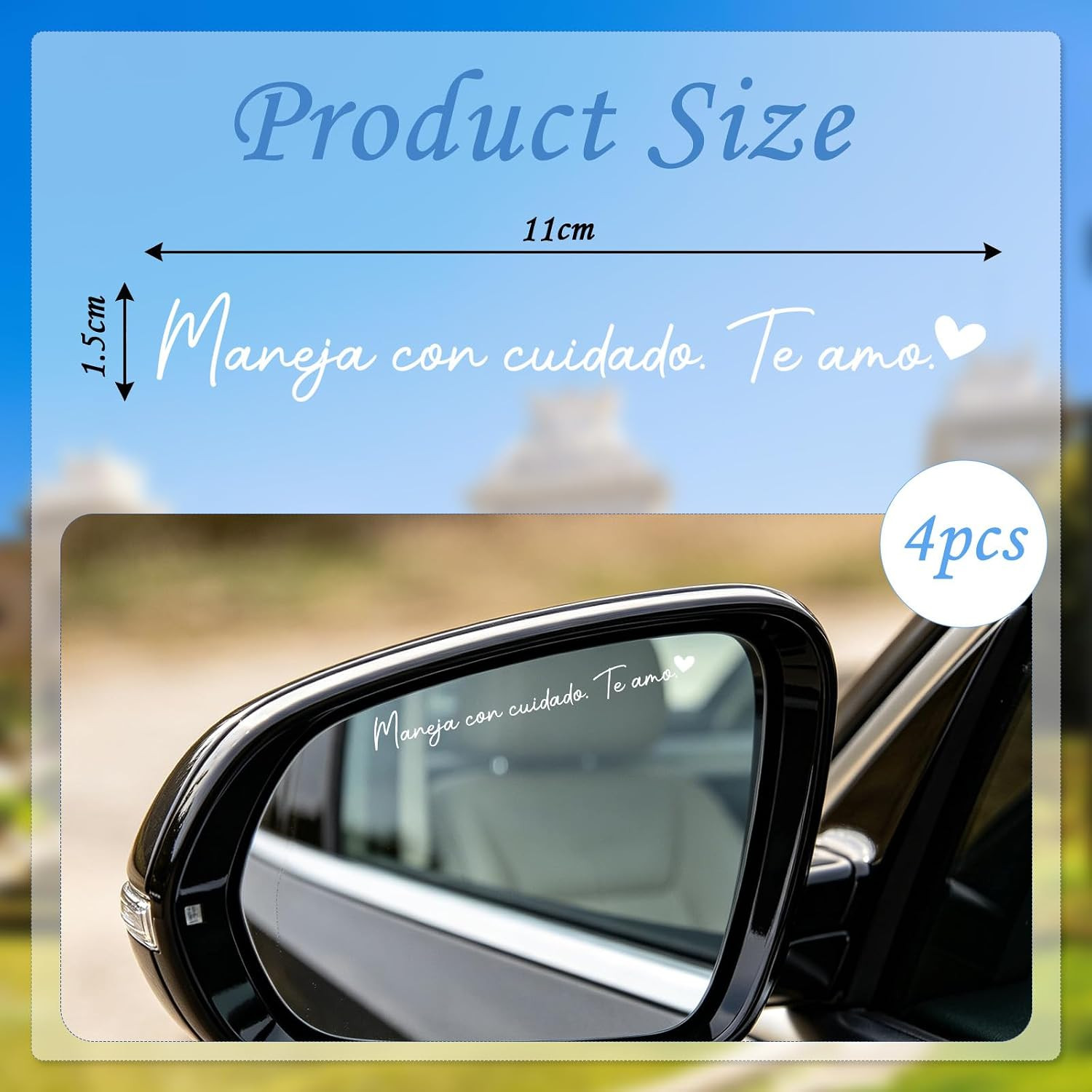 Te Amo Maneja Con Cuidado Stickers – 4 Pcs Drive Safe I Love You