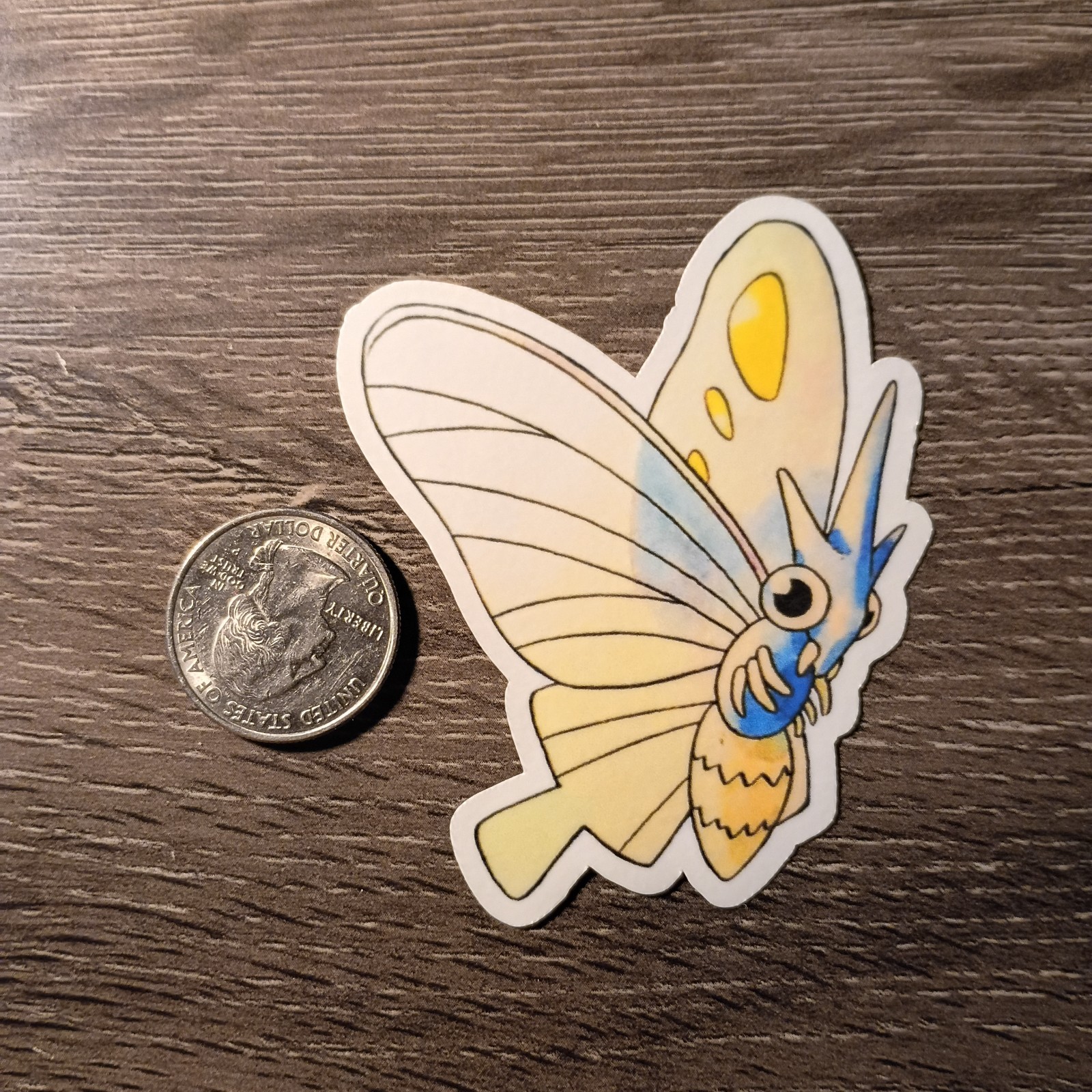 Gen 1 Venonat & Venomoth Stickers – Vinyl, Waterproof, Die-cut – Red & Blue Art