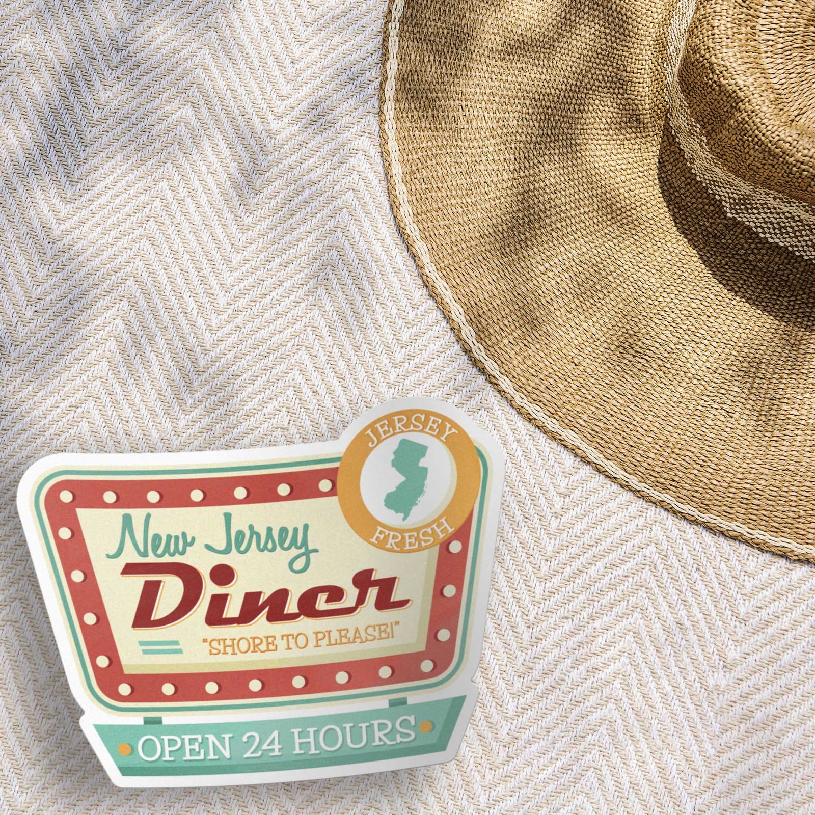 New Jersey Diner Sticker – Cute NJ Decal for Laptop & Hydroflask Water Bottle