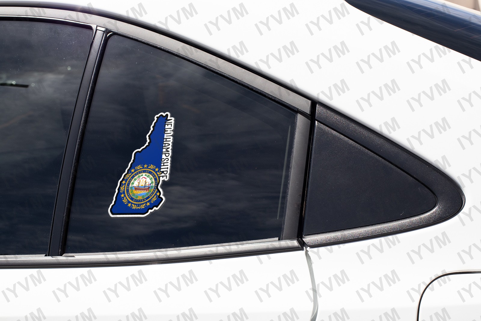 State of New Hampshire Flag Map Sticker Decal USA New Hampshire State