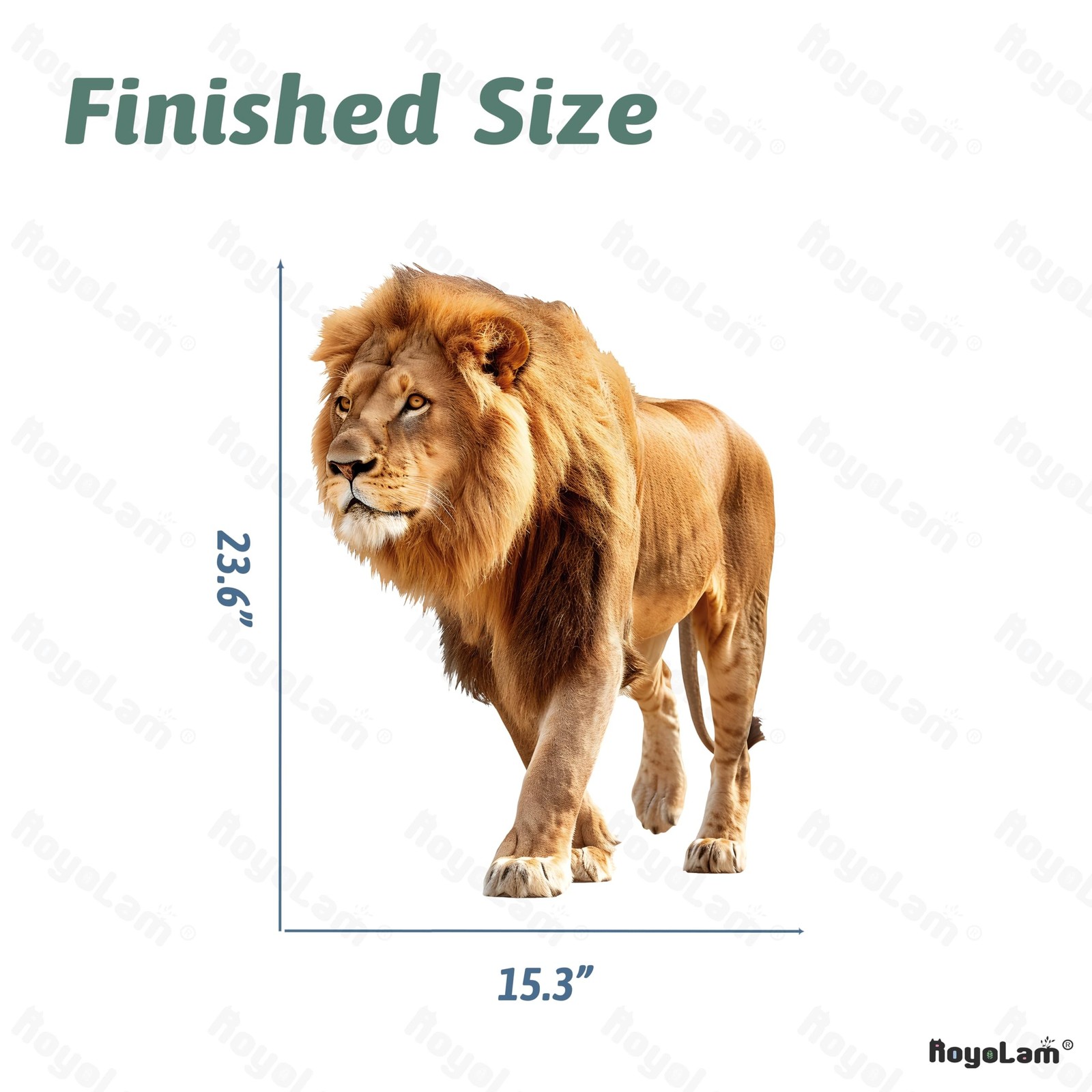 Lifelike Cool Walking Lion Wall Decal Nursery Animal Wall Sticker Removable P…