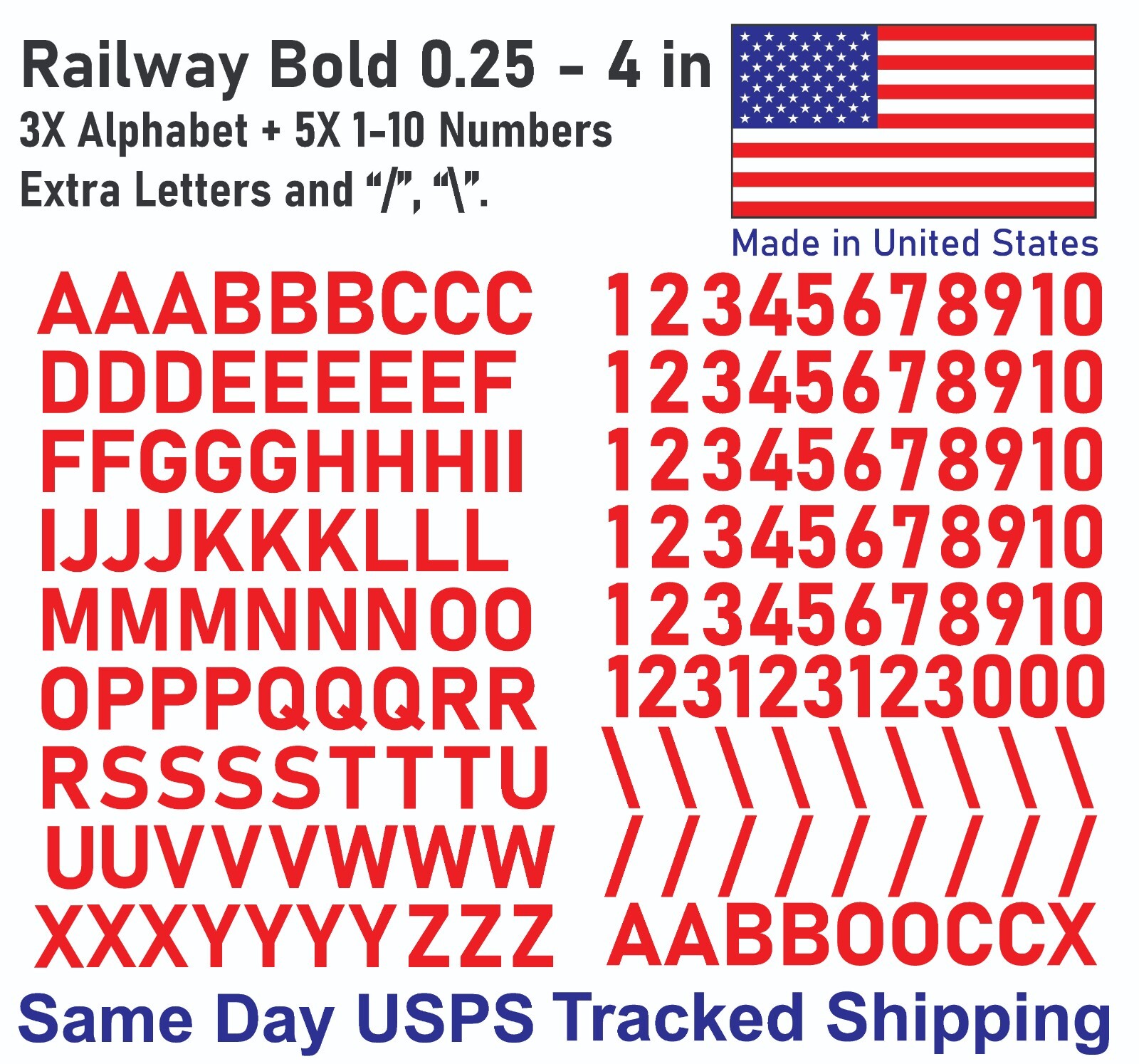 3X Alphabet & 0-10 Vinyl Decal Numbers – Mailbox, Wall, Address, Locker Stickers