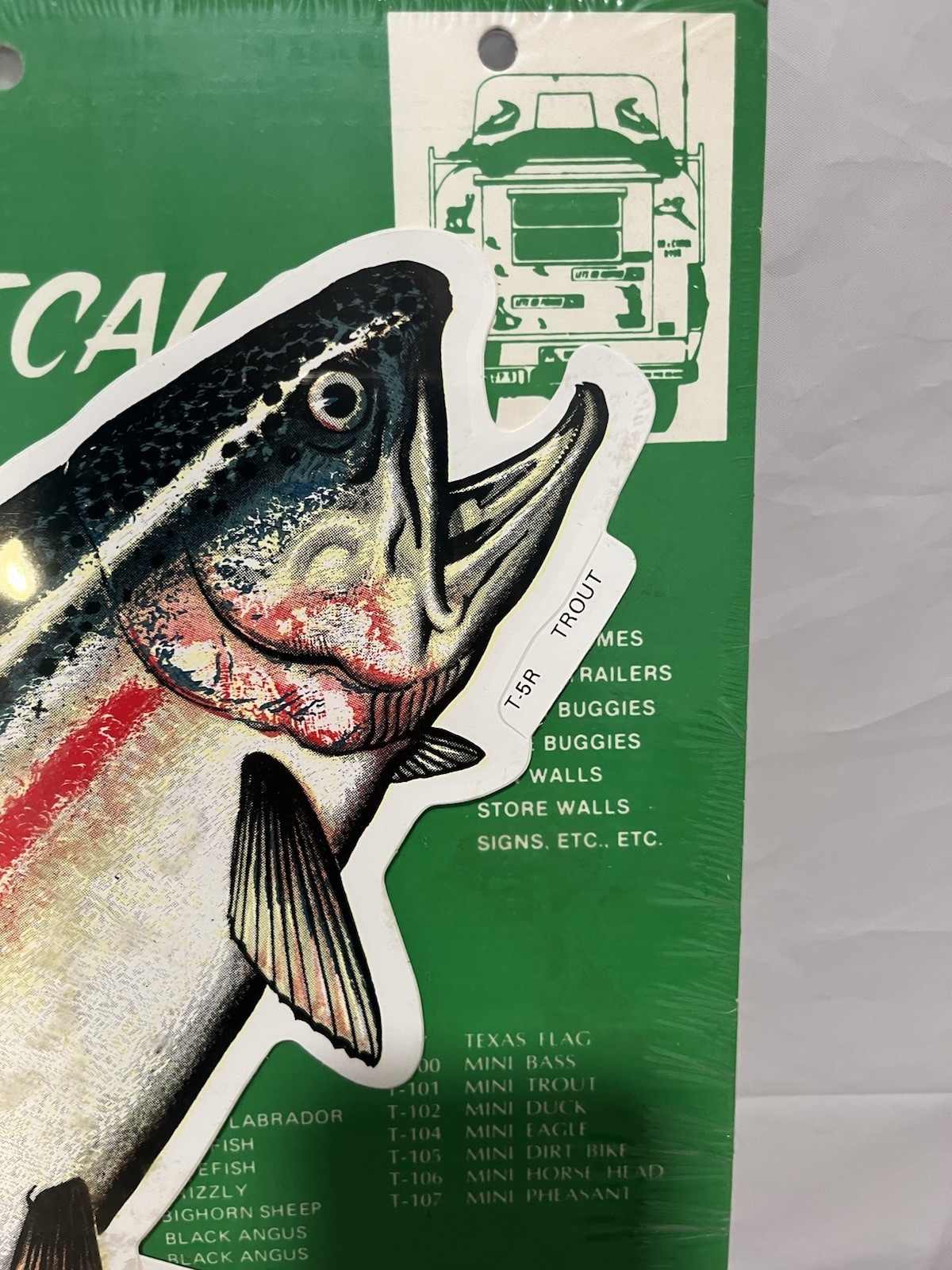 Vintage 12" Dyer Sportcals Fishing Vinyl T5-R TROUT Boat Truck Sticker