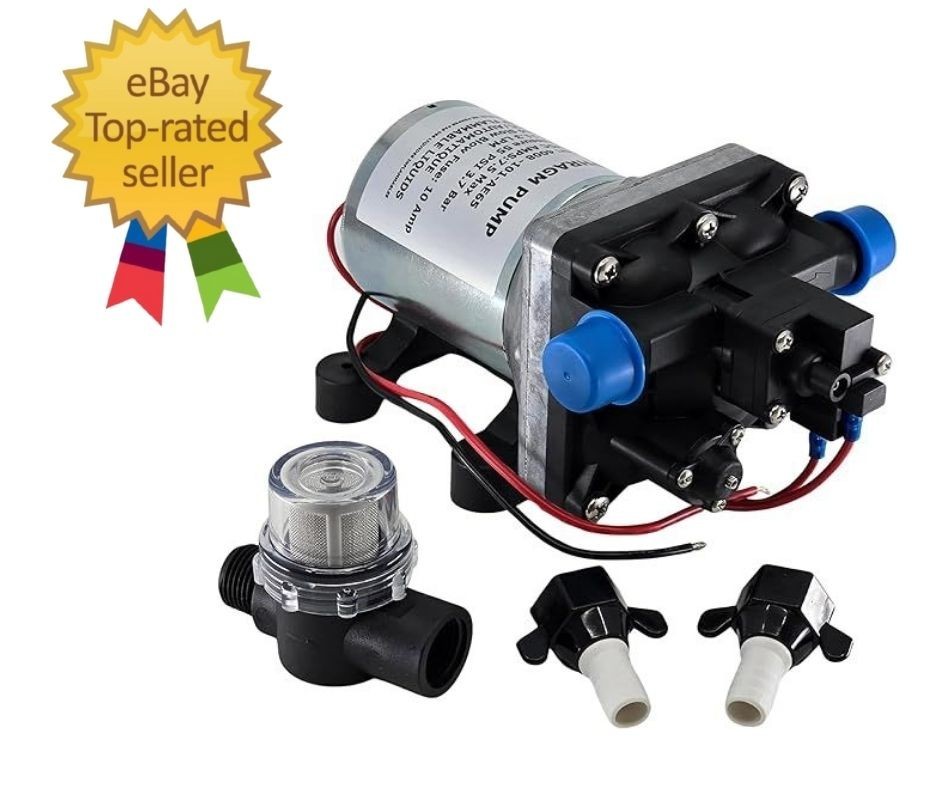 RV Water Pump 4008-101-A65/E65 | 3.0 GPM – 55 PSI | 12V Camper RV Water Pump | O