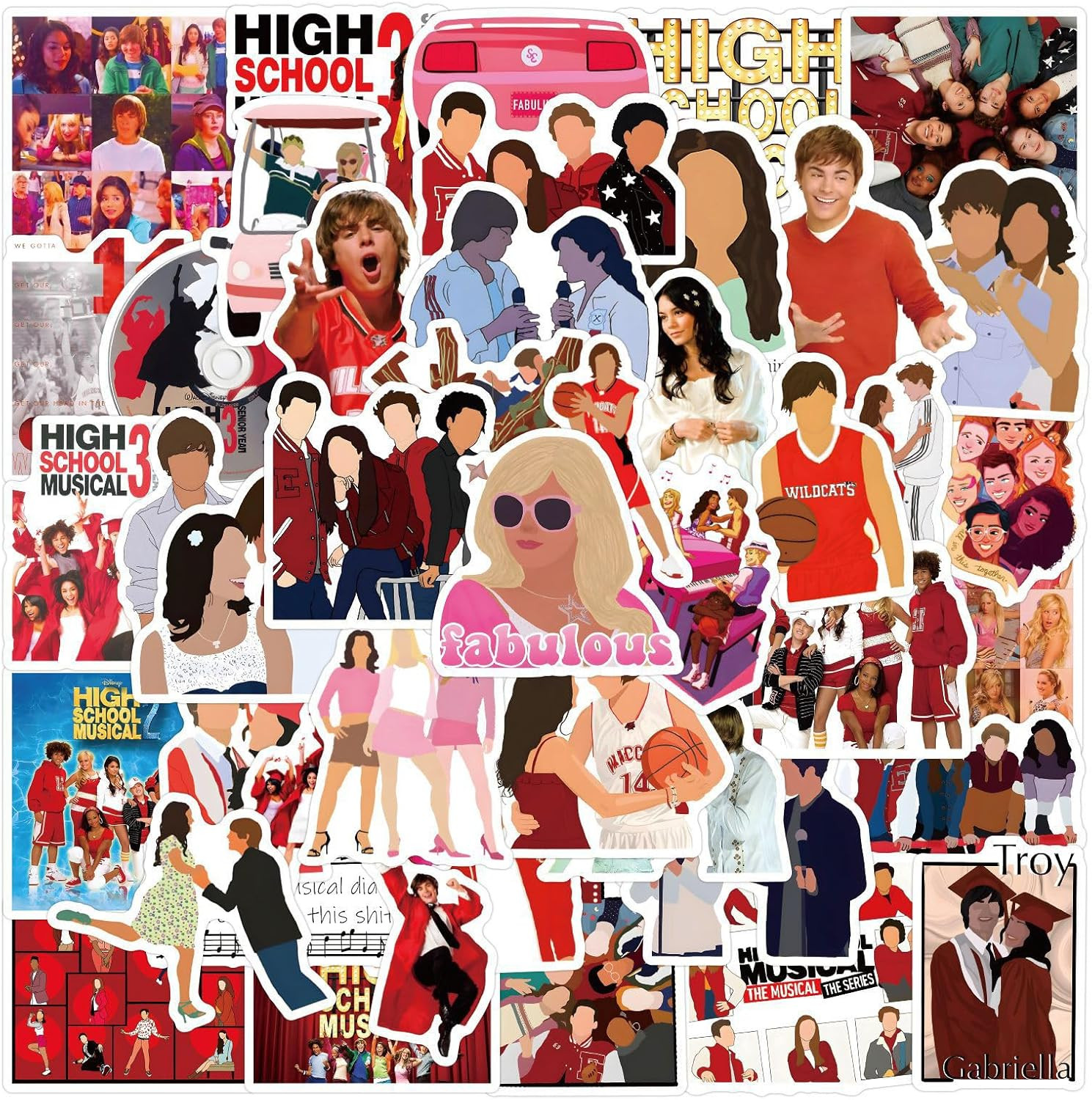 55PCS Waterproof Vinyl Stickers for Kids Teens Adults, Decals for Various Uses